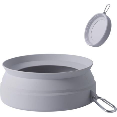 1 Bol Pliable, Silicone Alimentaire, Anti-débordement, Crochet D, Voyage Chien Chat