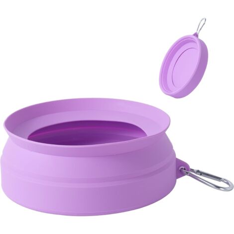 1 Bol Pliable,Silicone,Anti-débordement,Crochet D,Voyage Chien Chat