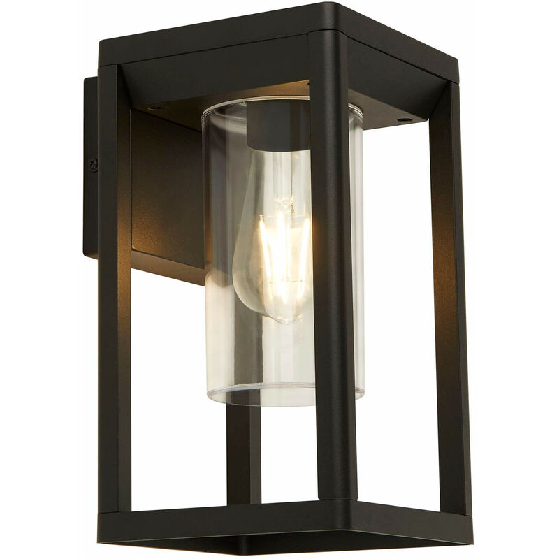 

1 bombilla de luz exterior, negro con difusor transparente