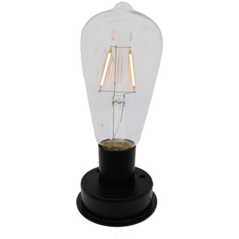 1 bombilla LED solar de filamento de tungsteno, 2800 K, sensor de luz, luz nocturna automática para vallas de jardín (8,5 cm)