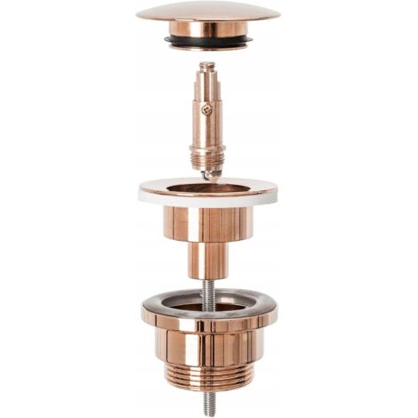 1 - Bonde De Lavabo - Laiton - Système Clic-clac Pop-up Avec Trop-plein Pour Salle De Bain Or Rose 45mm