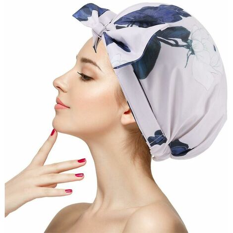 1 bonnet de douche pour femme, bonnets de bain réutilisables et imperméables.