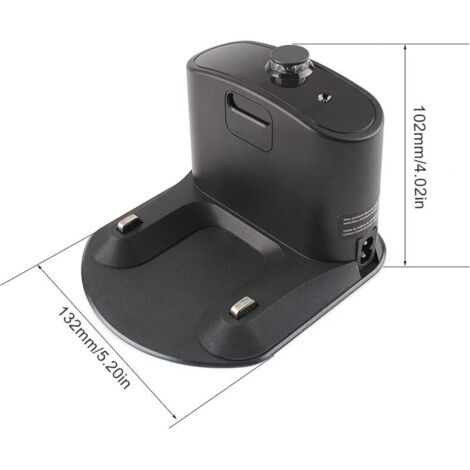 1 Borne De Charge Noire pour Robot Aspirateur Base de chargement pour Irobot Roomba 500 600 700 800 900 E5 E6 I1 I3 I4 I6 I7 I8 pour Irobot 4452367 (câble d'alimentation Inclus)