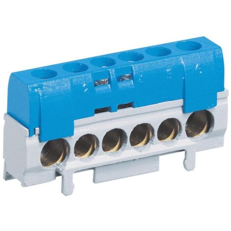 1 Bornier De Répartition Neutre Clipsable Sur Rail DIN Connexions 35mm² Et 25mm² Matériau PVC