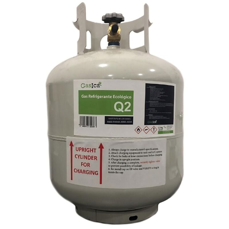

Reporshop - 1 Botella Gas Ecologico Gasica Q2 5,5Kg R404A y R502 Equivalencia 13,5Kg Freeze Organico