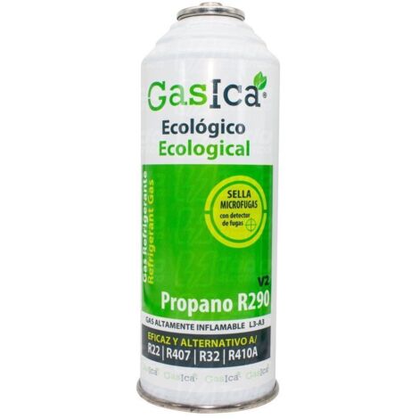 1 Botella Gas Gasica V2 226Gr Alternativo R22, R32, R407C, R410A Freeze