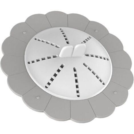 1 bouchon de vidange anti-obstruction pour cheveux, installation facile et matériau, performance multifonctionnelle, filtrage efficace des débris, convient pour la cuisine et (gris, 14 cm)