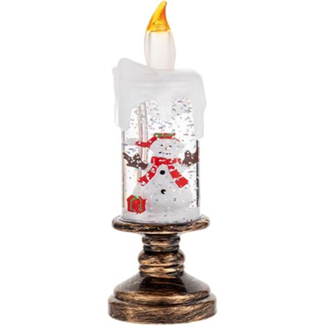 1 bougie décorative de Noël, flocon de neige, boule de cristal lumineuse (bonhomme de neige)