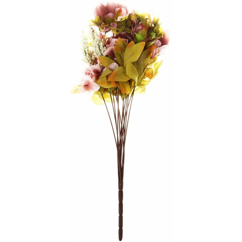 1 Bouquet de Fleurs de Soie de Pivoine Artificielle DéCor de FêTe de Mariage D'Hortensia de MariéE Café LéGer