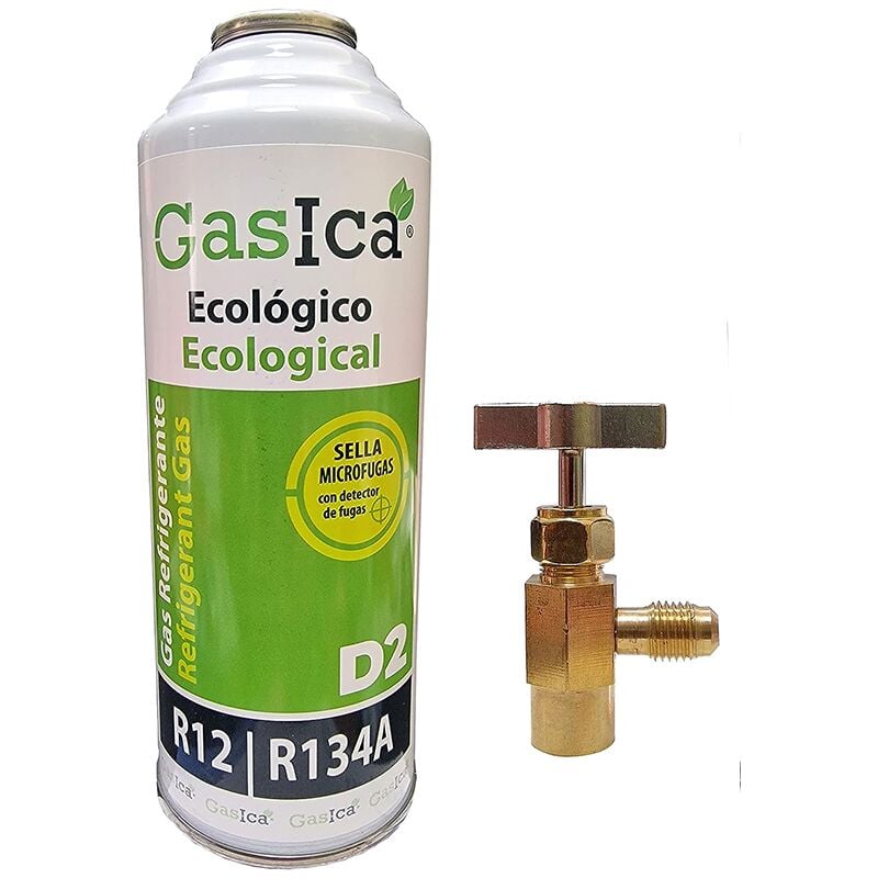 1 Bouteille à gaz écologique D2 226G + Valve de substitut R12, R134A Freeze Organic