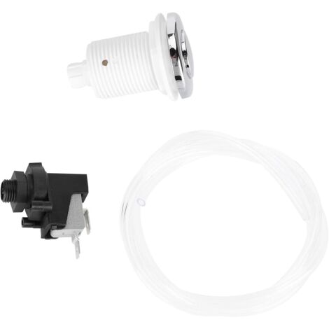 1 Bouton Poussoir Pneumatique Acier Inoxydable Interrupteur Air 250V Tuyau 1m Pour Spa Piscine Baignoire