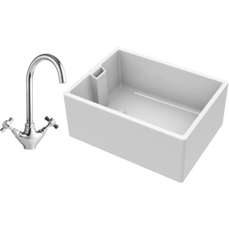 1 Bowl Fireclay Belfast Sink with Mono Kitchen Sink Mixer Tap