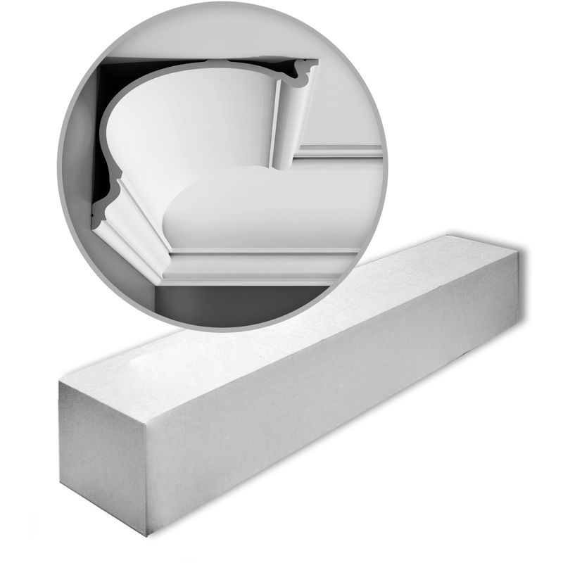 1 Box 4 pieces Cornices Mouldings 8 m Orac Decor C344 luxxus - white