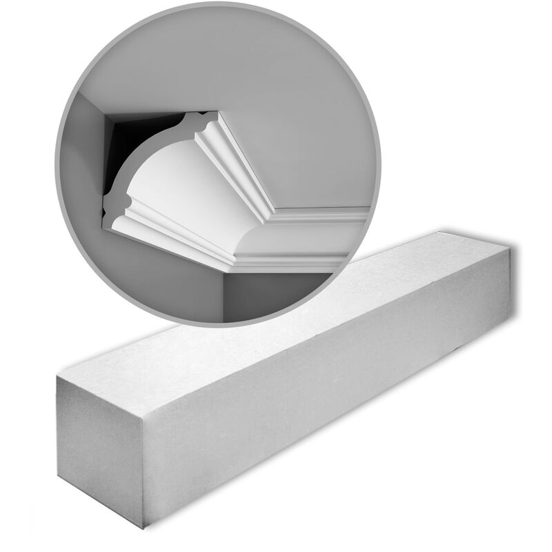 1 Box 8 pieces Cornices Mouldings 16 m Orac Decor CB511 basixx - white