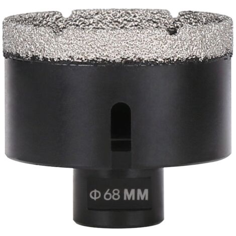 1 broca de diamante en seco de 68 mm para perforación de precisión de azulejos, apta para vidrio, mármol y granito.