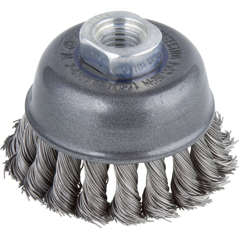 WOLFCRAFT 1 Brosse m&eacute;tallique soucoupe torsad&eacute; M14 &Oslash; 75mm