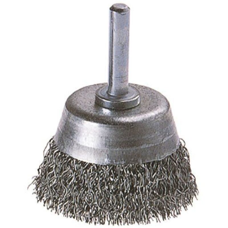 Wolfcraft 2106000 Brosse m&eacute;tallique soucoupe tige 6 mm Diam&egrave;tre 50 mm