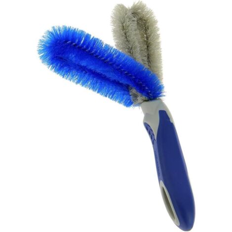 1 Brosse Nettoyage Jantes, Armature Souple, Poignée Caoutchouc, Pour Enjoliveurs Et Recoins