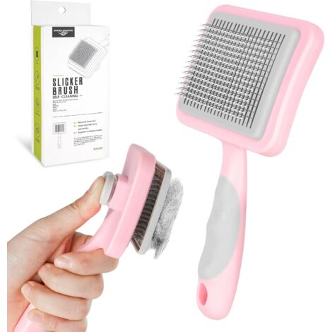 1 Brosse Pour Chien Et Chat, Autonettoyante, Massage Poils Longs Et Courts, Ergonomique, Soin Quotidien