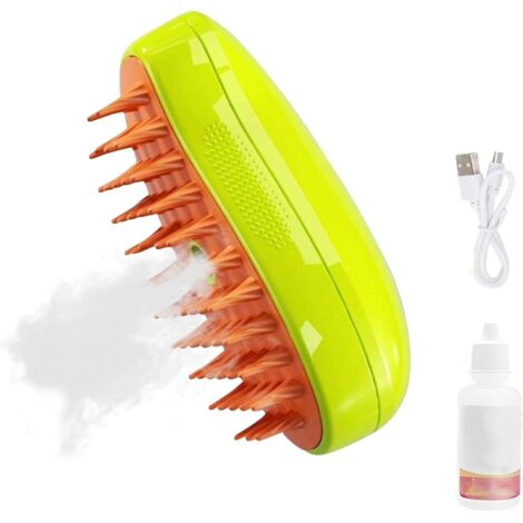 1 Brosse Vapeur Chat, 3 En 1, Poils Longs Et Courts, Massage Doux, Pour Chien Et Chat