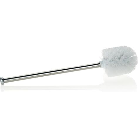 1 Brosse WC Acier Inoxydable Tête Remplaçable Plastique Blanc Salle De Bain