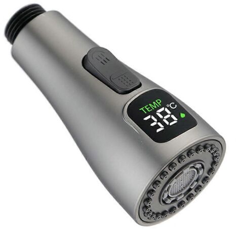 1 buse de robinet LED, aérateur de robinet de cuisine, douchette de douche à économie d'eau, tête d'arrosage extensible RRR