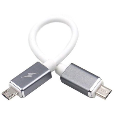 1 câble adaptateur OTG micro USB mâle vers micro USB mâle, 17 cm
