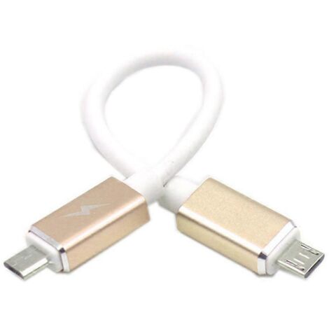 1 câble adaptateur OTG micro USB mâle vers micro USB mâle, 17 cm