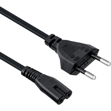 1 Câble alimentation, Fiche européenne C7, 2 broches, 3 m, Pour console PS5 Xbox