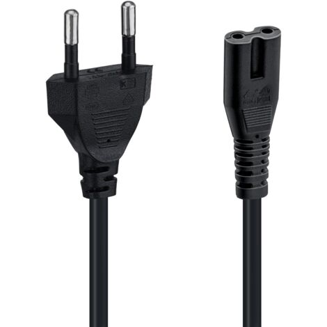 1 Câble d'alimentation C7, Fiche EU 2 broches, 1,5m, Pour Console PS5 Xbox TV