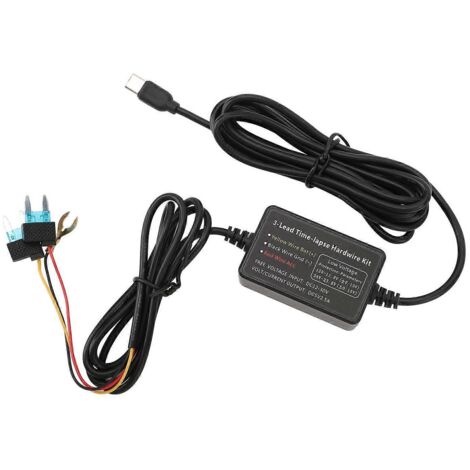 1. Câble d’alimentation caméra embarquée Type C 12V-30V vers 5V – Kit fil dur pour dashcam, GPS, radar – Chargeur voiture compatible détection radar (171 caractères)
