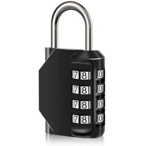 1 cadenas à combinaison étanche à 4 chiffres avec code numérique, serrure à combinaison en alliage de zinc pour porte, boîte à outils, écoles, gymnase, clôtures, armoire à roulettes et