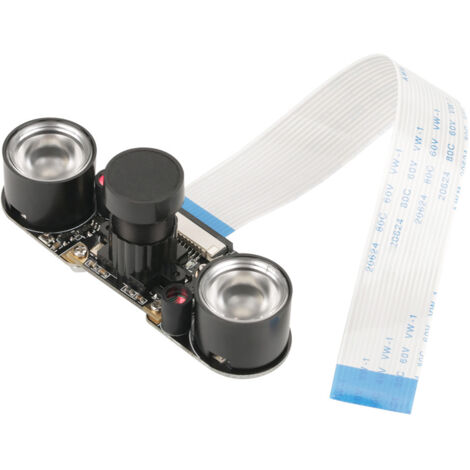 1 caméra 5MP 72° avec vision nocturne et LED pour Raspberry Pi 3/2