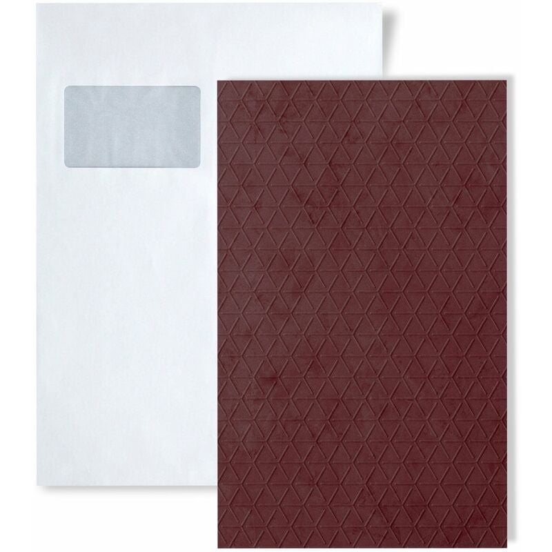 1 campione di S-22719 Wallface cube velvet Bordeaux fabric Collection campione di Pannello murale in circa din A5