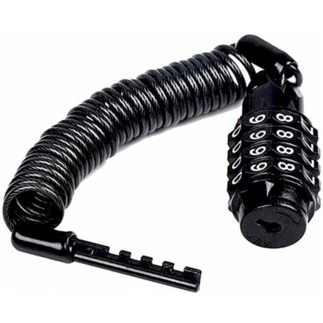 1 candado de cadena con cable antirrobo de 160 cm para bicicleta con código
