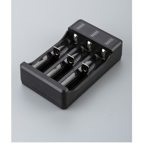 1 cargador 18650 con Cable tipo C, cargador inteligente de batería de litio de 4,2 V para baterías 14500 26650 18650, 3 ranuras
