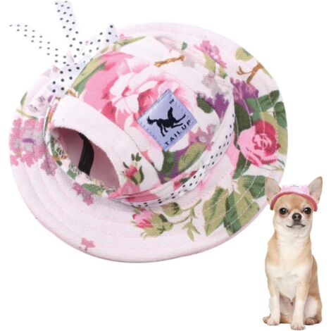 1 casquette pour chien, visière réglable, trous d'oreille, coton et térylène, pour petit et grand chien