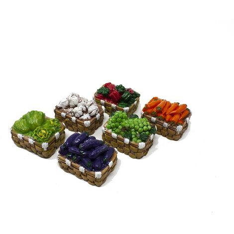 1 CESTO CON ORTAGGI IN RESINA 4X3X2,5CM ASSORTITO PER PRESEPE