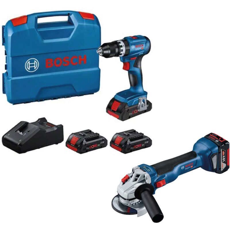Bosch-B Kit 18V Trapano+Smerig.+3 Batt.4,0Ah+Caric.