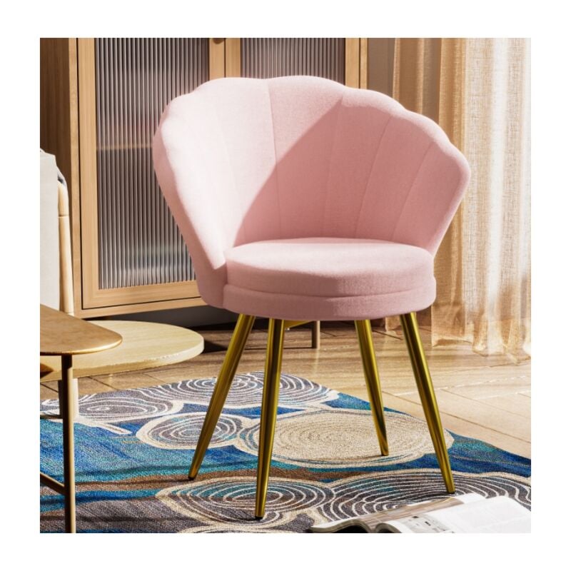 Sifree - 1 chaise de salon ergonomique, chaise de salle à manger rembourrée en velours, chaise de maquillage de chambre confortable avec dossier