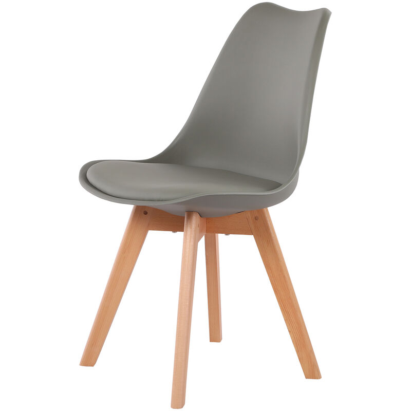 1× chaises de salle à manger design contemporain scandinave-Gris