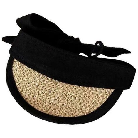 1. Chapeau de paille réglable pour chien été, visière solaire pour petit chien noir, accessoire costume chiot taille M.