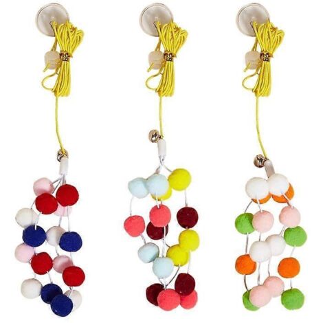 1. Chatons jouet ressort pompons suspendu porte rebondissant jeu intérieur amusant pour félins actifs.