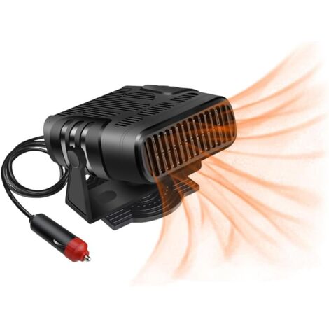 1 Chauffage de Voiture 12V, Dégivreur Instantané, Rotation 360°, Réglable 90°, Pour Pare-brise et Habitacle