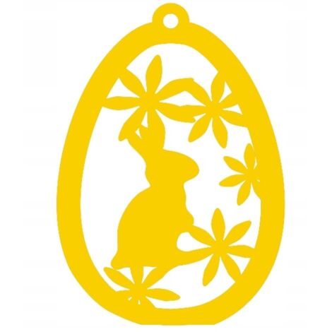 1. Colgante de huevo de Pascua calado con motivo de conejo