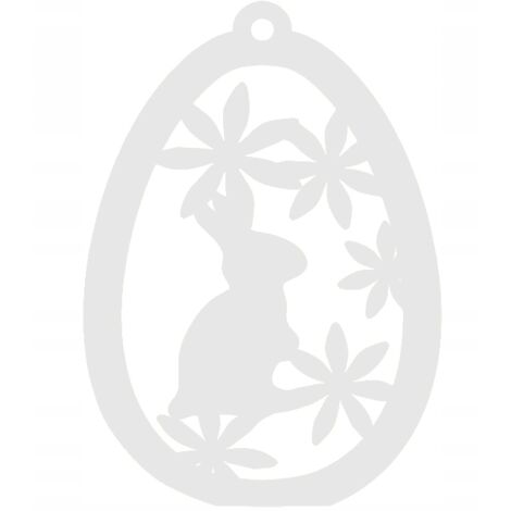 1. Colgante de huevo de Pascua, conejito de Pascua blanco