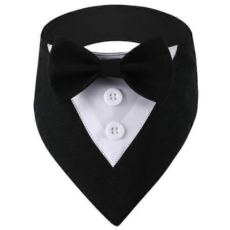 1. Collier pour chat avec nœud papillon, costume de mariage pour chienne et chatte petite et moyenne taille, noir M.