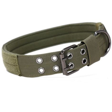 1 collier tactique en nylon pour chien de grande et moyenne taille, taille réglable, laisse pour chien