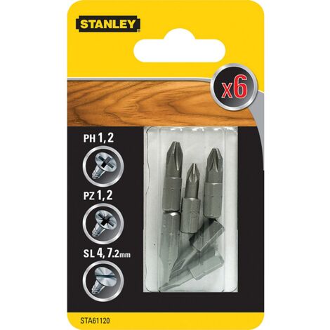 1 confezione piranha X61120 con 6 inserti assortiti 25 mm con arresto a molla