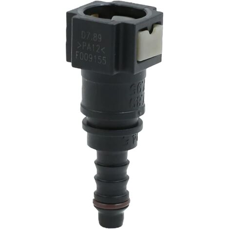 1 - Connecteur Ligne Carburant - Raccord Rapide Plastique - Montage Sans Outil Pour Flexible Nylon 6mm - Noir - 7.89mm